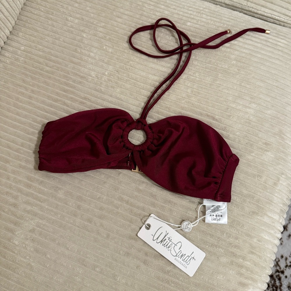 White Sands Swimwear Mia Bandeau Bikini Top Merlot